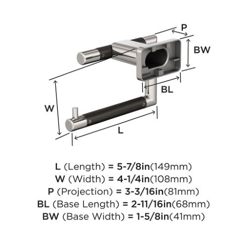 Esquire Zinc & Stainless Steel Polished Nickel / Gunmetal Toilet Paper Holder 2