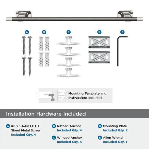 Esquire Zinc & Stainless Steel Polished Nickel / Gunmetal Towel Bar 5