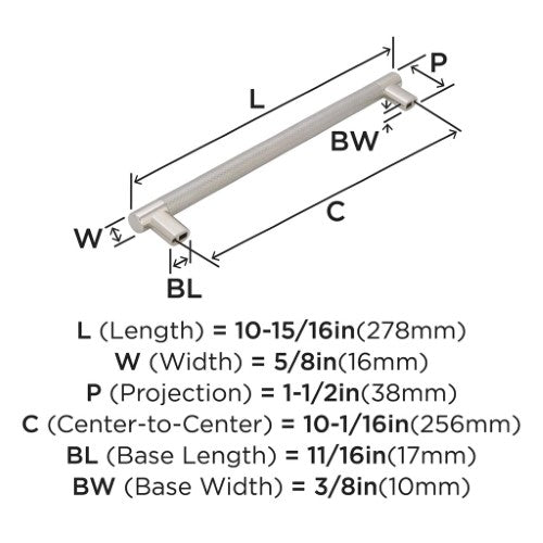 Esquire Zinc & Stainless Steel Polished Nickel / Stainless Steel Cabinet Pull 5