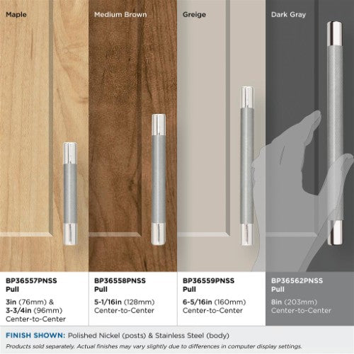 Esquire Zinc  Polished Nickel / Stainless Steel Cabinet Pull 5
