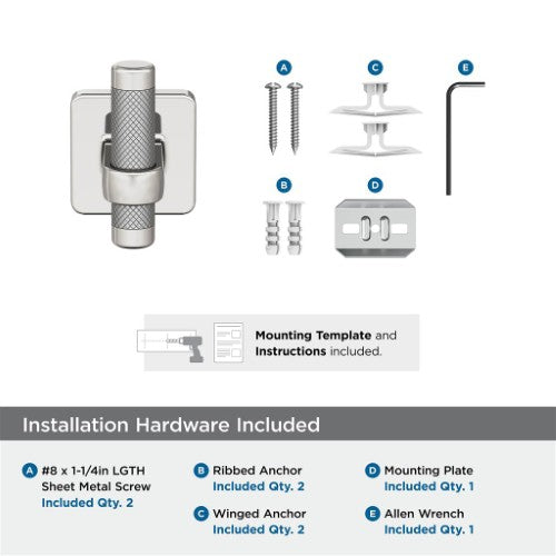 Esquire Zinc & Stainless Steel Polished Nickel / Stainless Steel Hook 3