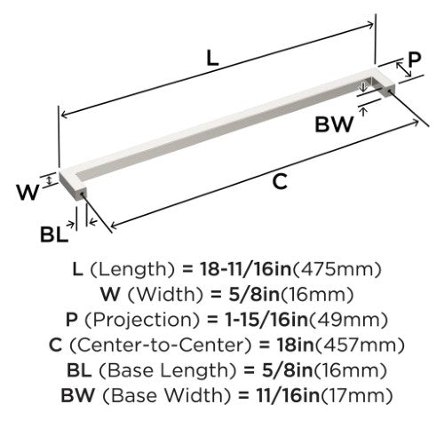 Monument Zinc Polished Nickel Appliance Pull 4