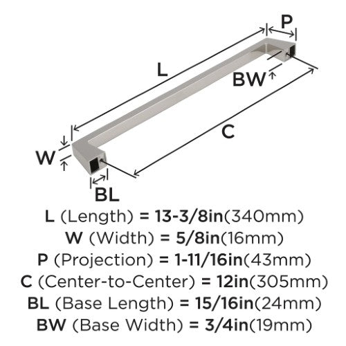 Blackrock Zinc Polished Nickel Appliance Pull 3