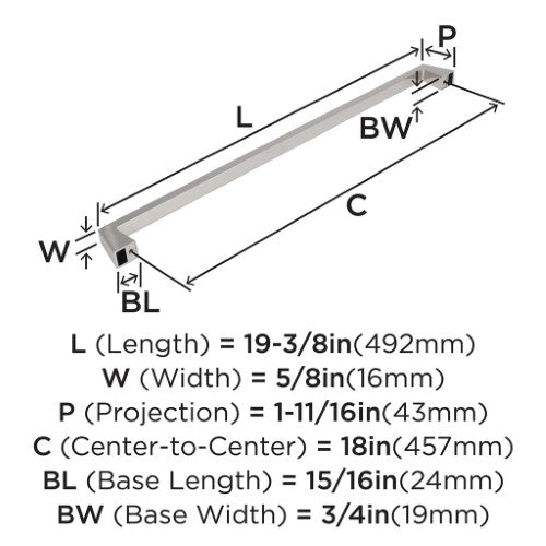 Blackrock Zinc Polished Nickel Appliance Pull 4