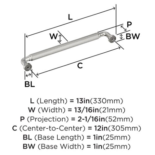 Collet Zinc Polished Nickel Appliance Pull 3