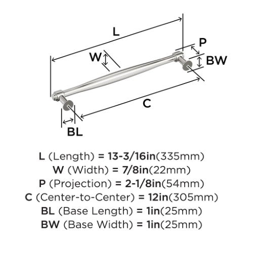 Enlivity Zinc Polished Nickel Appliance Pull 3