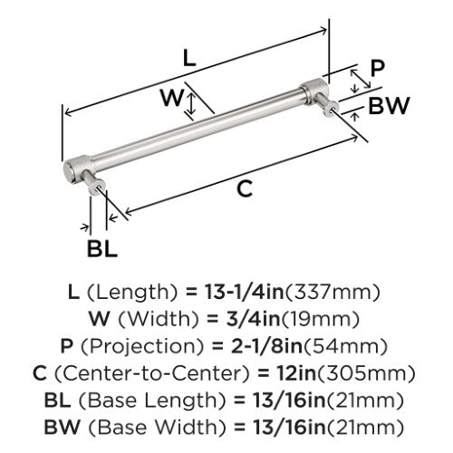 Faraday Zinc Polished Nickel Appliance Pull 3