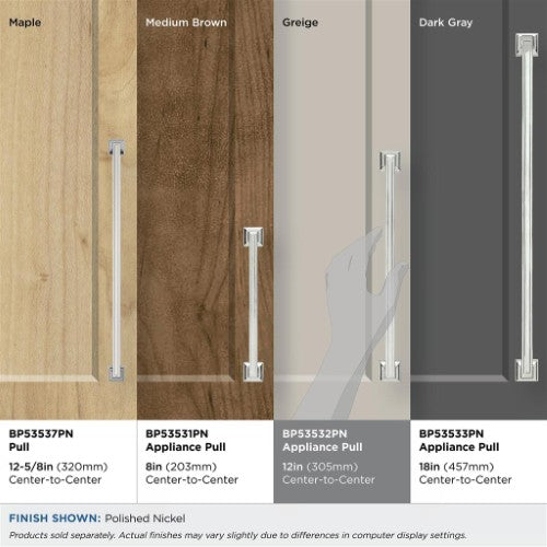 Mulholland Zinc Polished Nickel Appliance Pull 7
