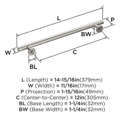 Radius Stainless Steel Polished Nickel Appliance Pull 4