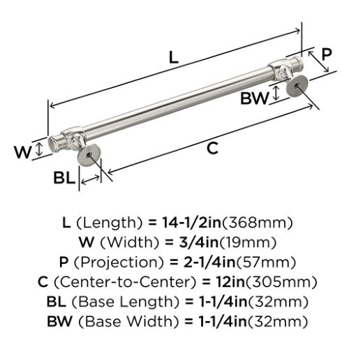 Winsome Zinc Polished Nickel Appliance Pull 4
