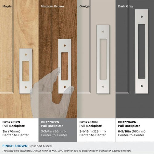 Medora Zinc Polished Nickel Cabinet Backplate 46