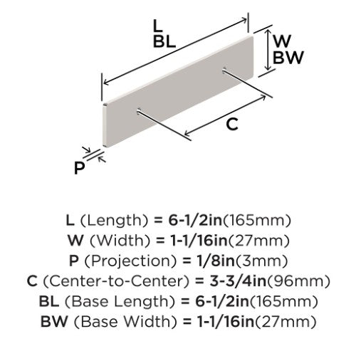 Thoreau Zinc Polished Nickel Cabinet Backplate 10