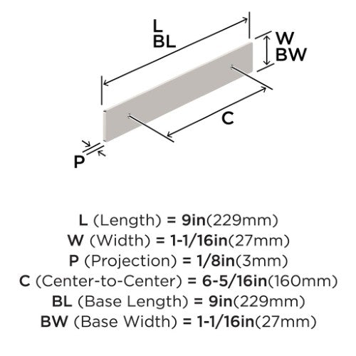 Thoreau Zinc Polished Nickel Cabinet Backplate 12