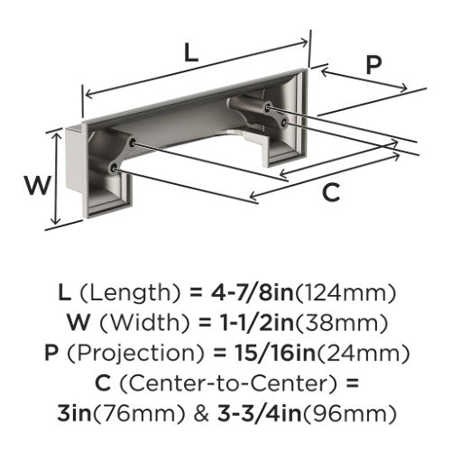 Appoint Zinc Polished Nickel Cabinet Pull 5