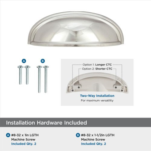 Ashby Zinc Polished Nickel Cabinet Pull 5