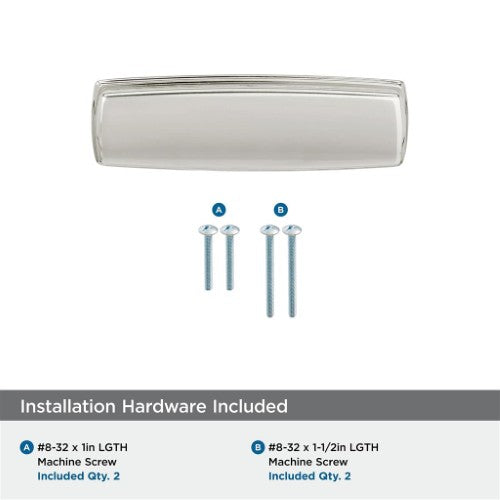 Kane Zinc Polished Nickel Cabinet Pull 3