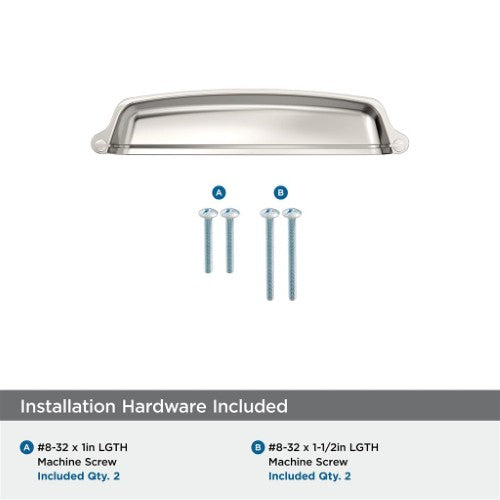 Stature Zinc Polished Nickel Cabinet Pull 3