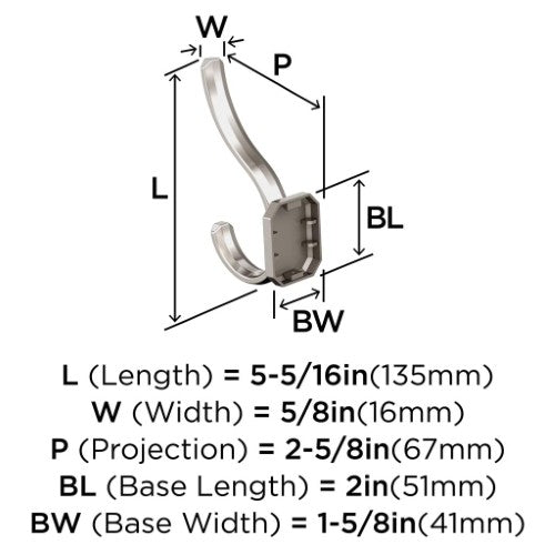 Granlyn Zinc Polished Nickel Hook 2