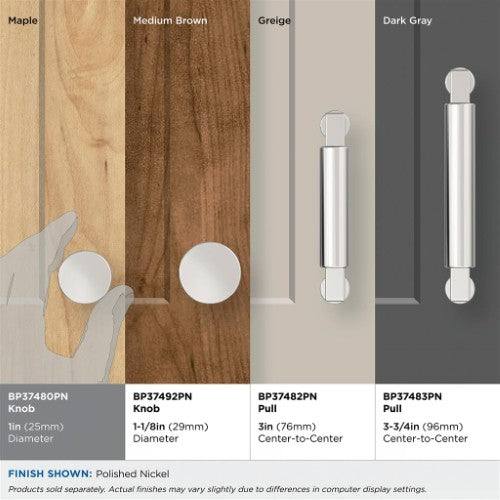 Balon Zinc Polished Nickel Cabinet Knob 15