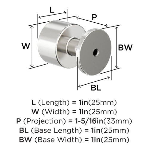 Balon Zinc Polished Nickel Cabinet Knob 5