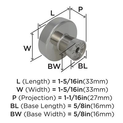 Blackrock Zinc Polished Nickel Cabinet Knob 7