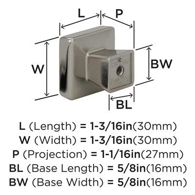 Blackrock Zinc Polished Nickel Cabinet Knob 6
