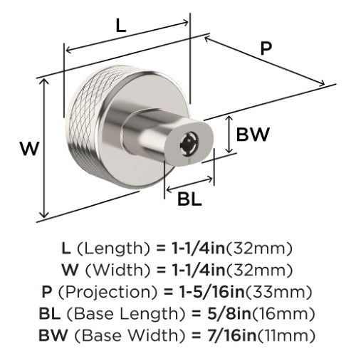 Bronx Zinc Polished Nickel Cabinet Knob 2