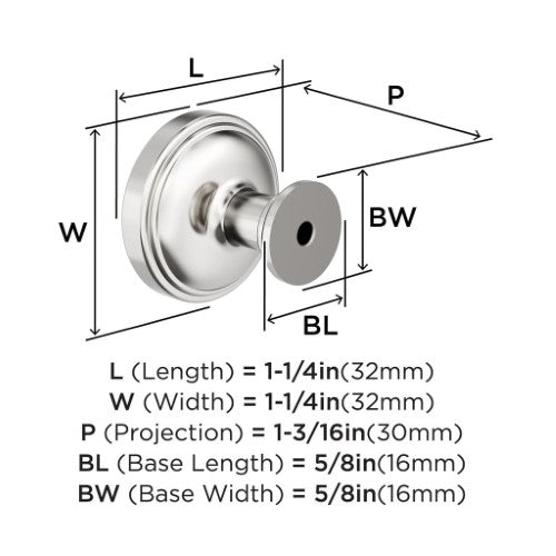 Enlivity Zinc Polished Nickel Cabinet Knob 2