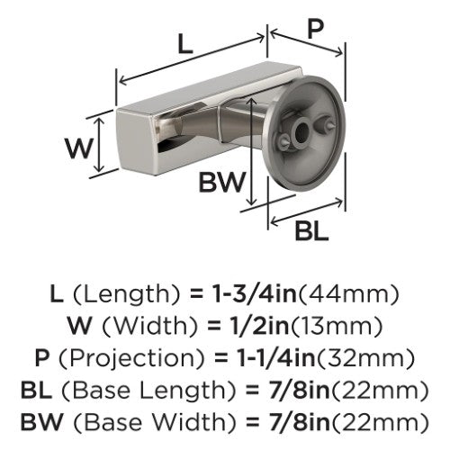 Everett Zinc Polished Nickel Cabinet Knob 6