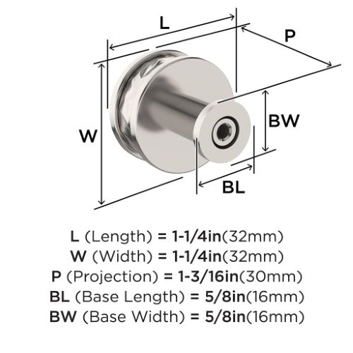 Fairfax Zinc Polished Nickel Cabinet Knob 4