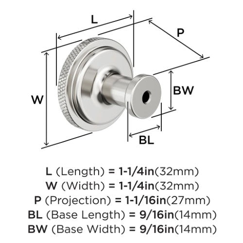 Faraday Zinc Polished Nickel Cabinet Knob 3