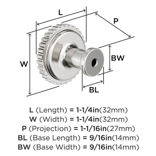 Farewind Zinc Polished Nickel Cabinet Knob 3