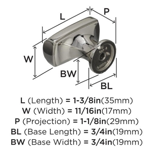 Highland Ridge Zinc Polished Nickel Cabinet Knob 4