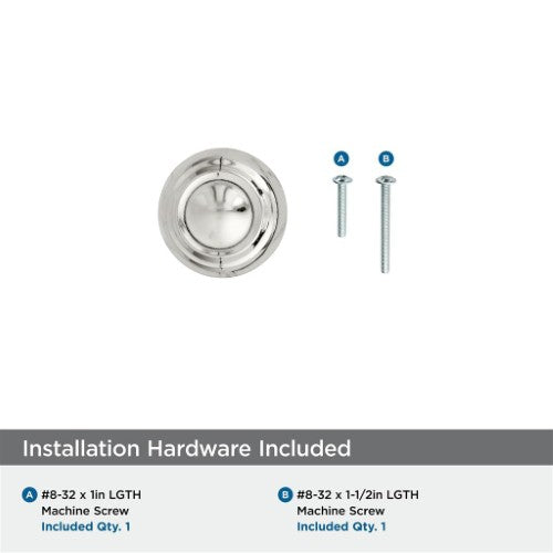 Kane Zinc Polished Nickel Cabinet Knob 5