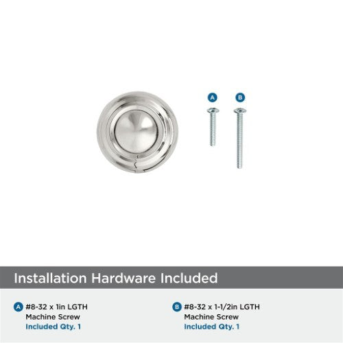Kane Zinc Polished Nickel Cabinet Knob 6