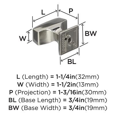 Mulholland Zinc Polished Nickel Cabinet Knob 3