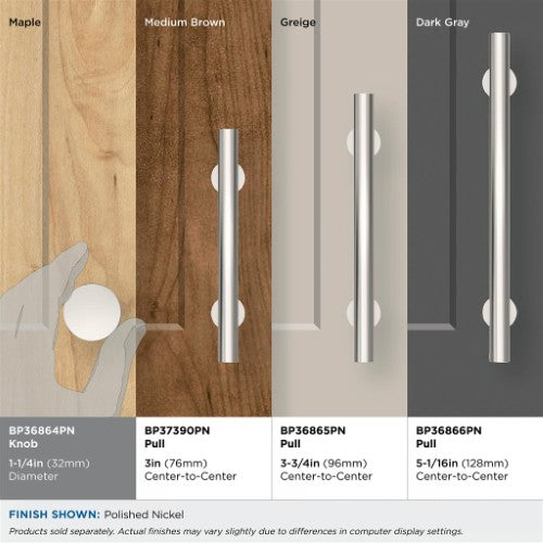 Radius Stainless Steel Polished Nickel Cabinet Knob 6