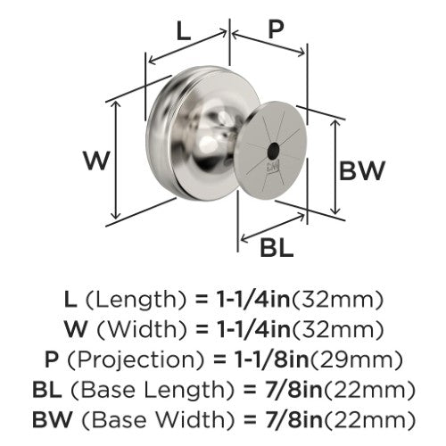 Renown Zinc Polished Nickel Cabinet Knob 2