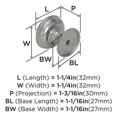 Revitalize Zinc Polished Nickel Cabinet Knob 2