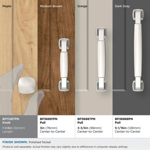 Stature Zinc Polished Nickel Cabinet Knob 6