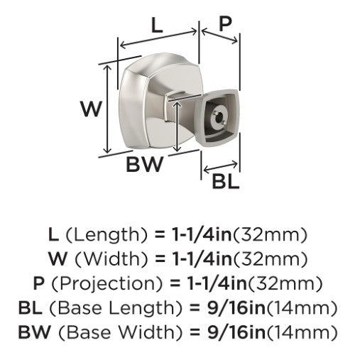 Stature Zinc Polished Nickel Cabinet Knob 3