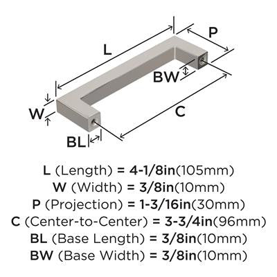 Monument Aluminum Polished Nickel Cabinet Pull 10