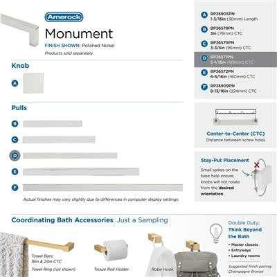 Monument Aluminum Polished Nickel Cabinet Pull 26