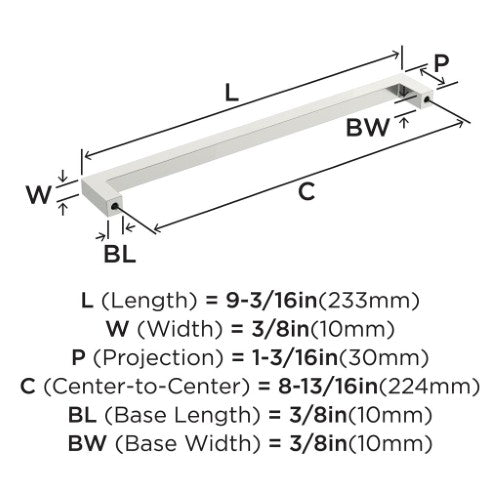 Monument Aluminum Polished Nickel Cabinet Pull 13