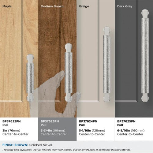 Balata Zinc Polished Nickel Cabinet Pull 37