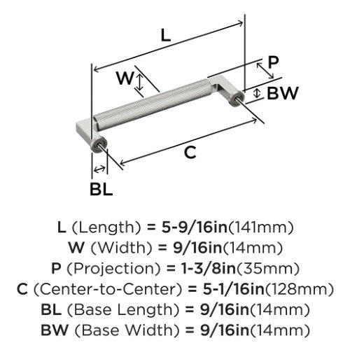 Balata Zinc Polished Nickel Cabinet Pull 13
