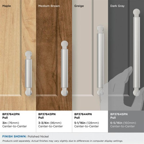 Ballard Zinc Polished Nickel Cabinet Pull 39