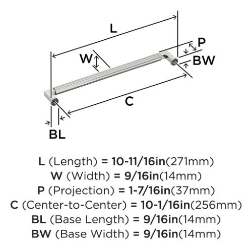 Ballard Zinc Polished Nickel Cabinet Pull 9