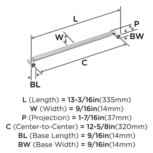Ballard Zinc Polished Nickel Cabinet Pull 10
