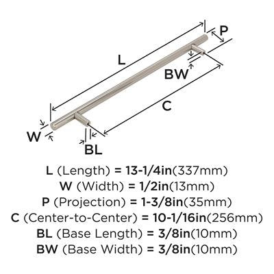 Bar Pulls Carbon Steel Polished Nickel Cabinet Pull 14